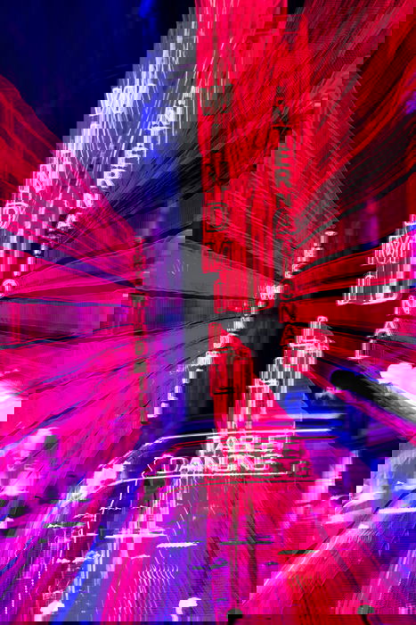 Motion blur photo of neon lights